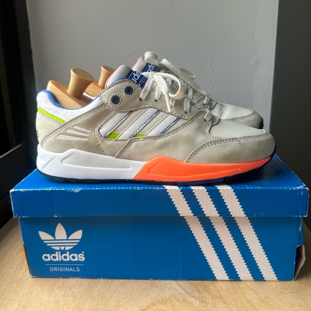 ADIDAS ORIGINALS TECH SUPER W - SNEAKERS WHITE ORANGE SIZE 6